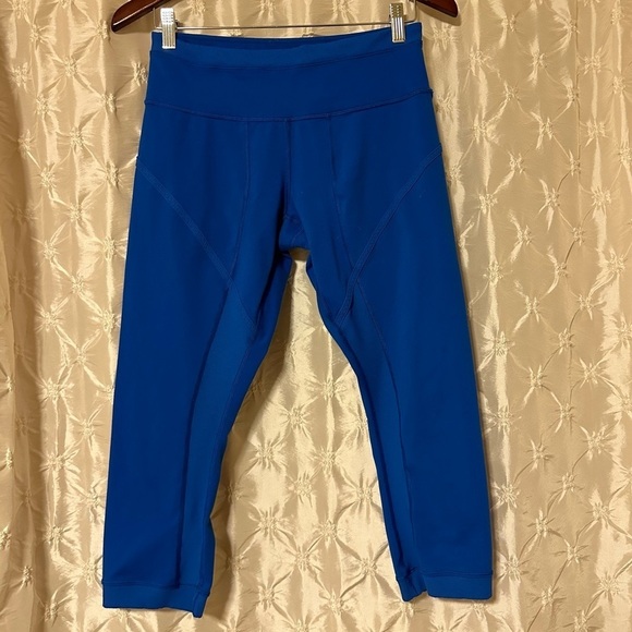Lululemon Roll Out Crop Leggings Baroque Blue Sporty Luon Mid-Rise - Picture 4 of 16